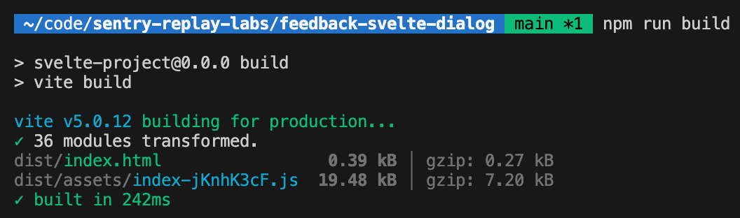 Build size of Svelte implemetation