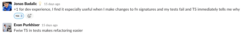 Slack conversation 1 about TypeScript in test files