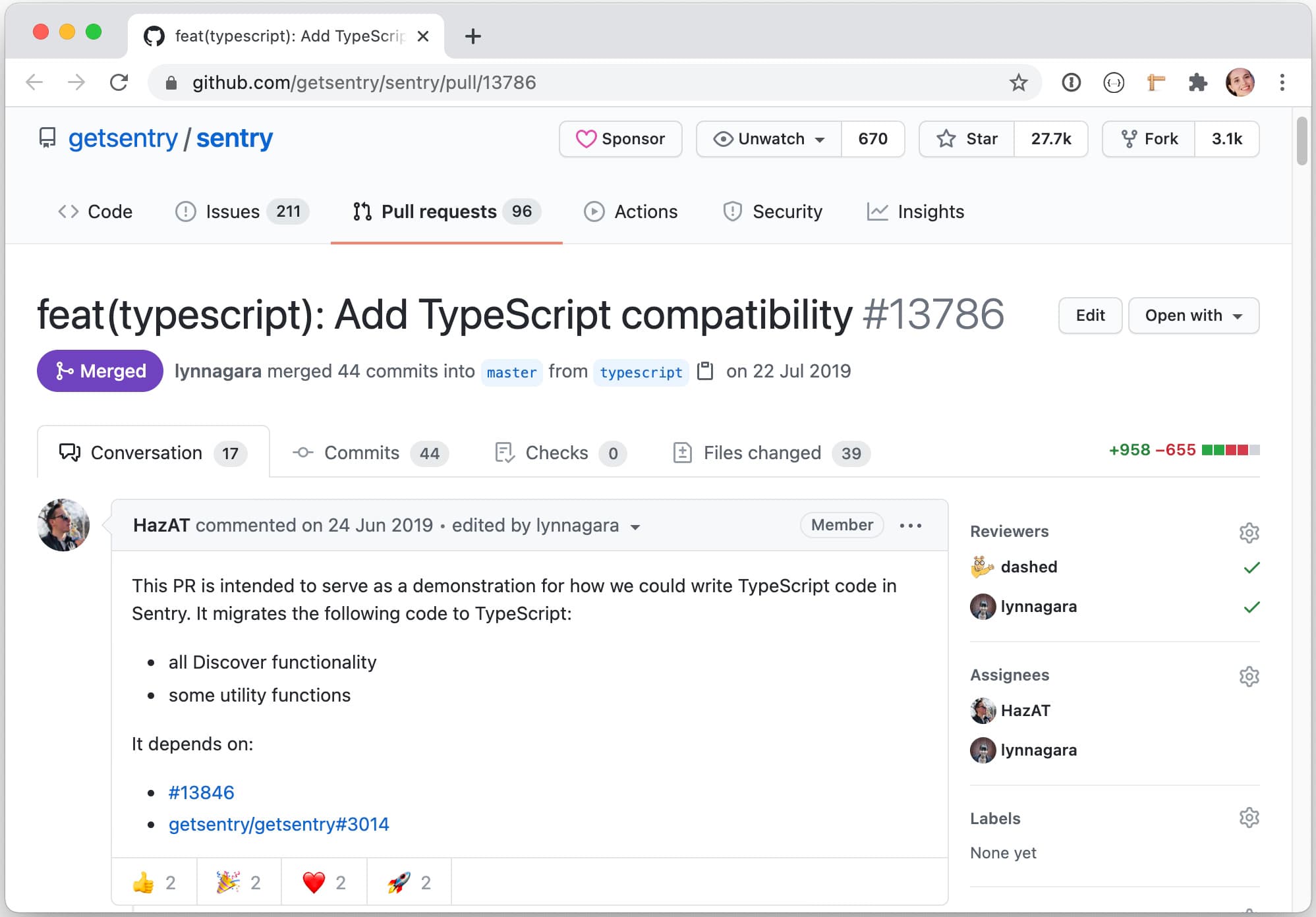 Github PR for typescript